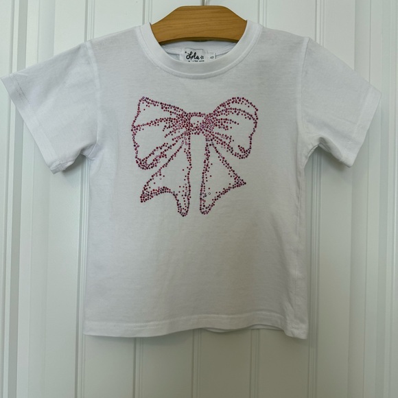 Lola + The Boys Other - Lola + The Boys Girls Crystal Bow T-Shirt